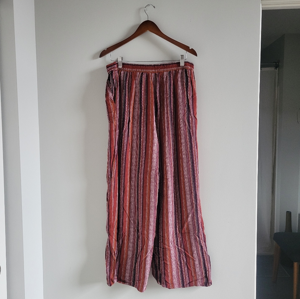 Band of Gypsies Pull On Striped Palazzo Pants High Rise Wide Leg Women Size XL - Picture 4 of 5